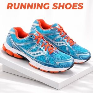 Saucony Cohesion Runners size 9 Running sneakers blue and orange